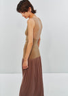 SWAYING 25 Early Autumn One-shoulder splicing bud vest dress SW-SW25PF2L02C1-KQ Khaki